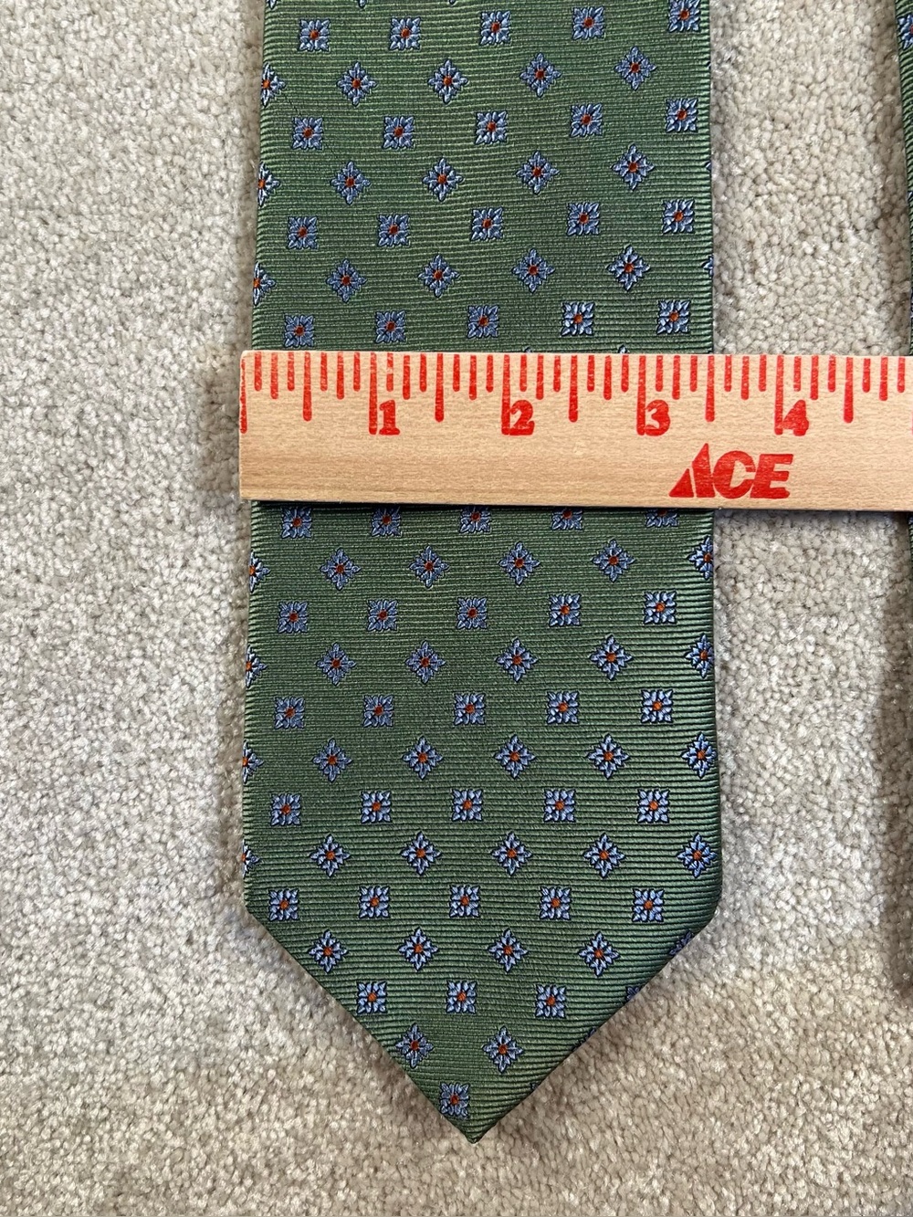 Brooks Brothers 346 Silk Neck Tie Green wedding workwear stain resistant - Picture 5 of 6